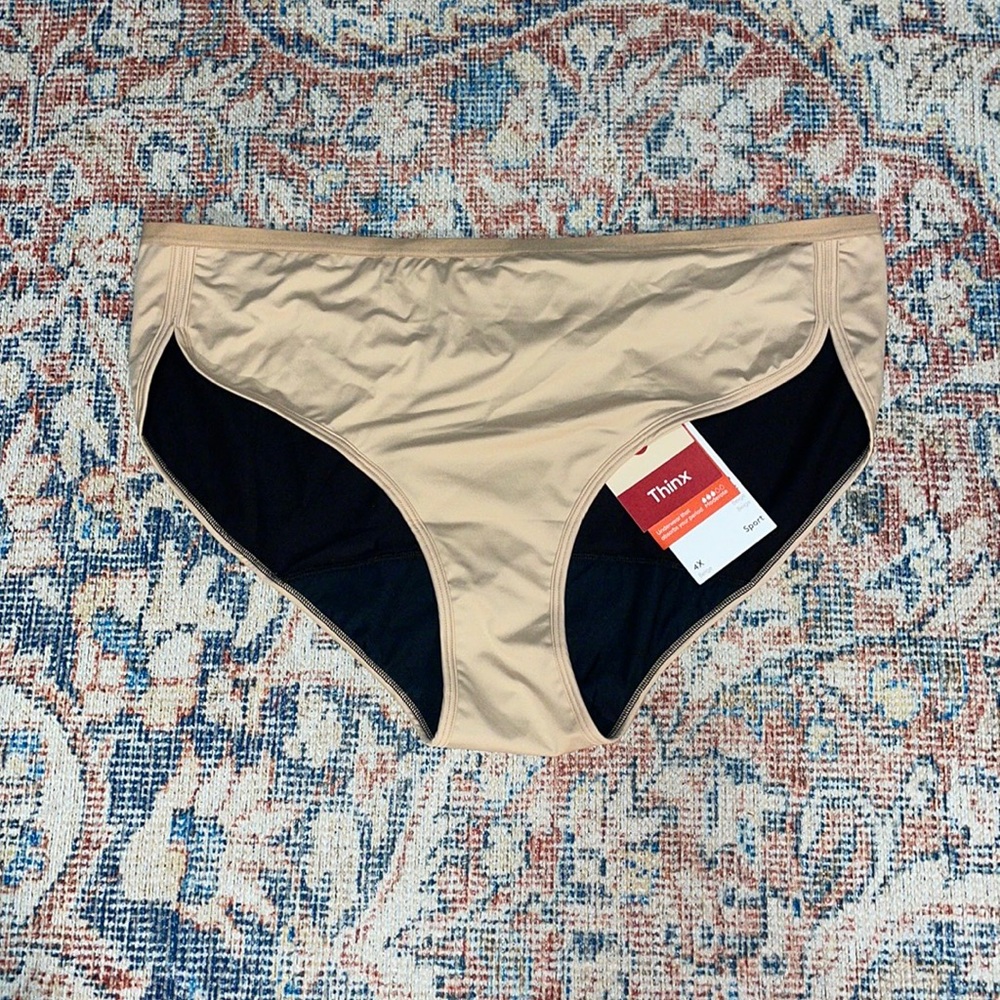 Thinx Sport Moderate Absorbency Period Panties in Beige SZ 4X NWT